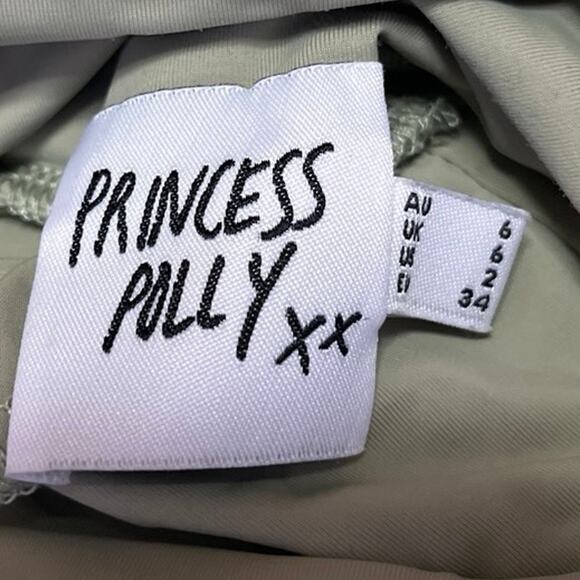 Princess Polly Green Long Sleeve Turtleneck Fitted Stretch Crop Top Size 2 - Picture 3 of 4